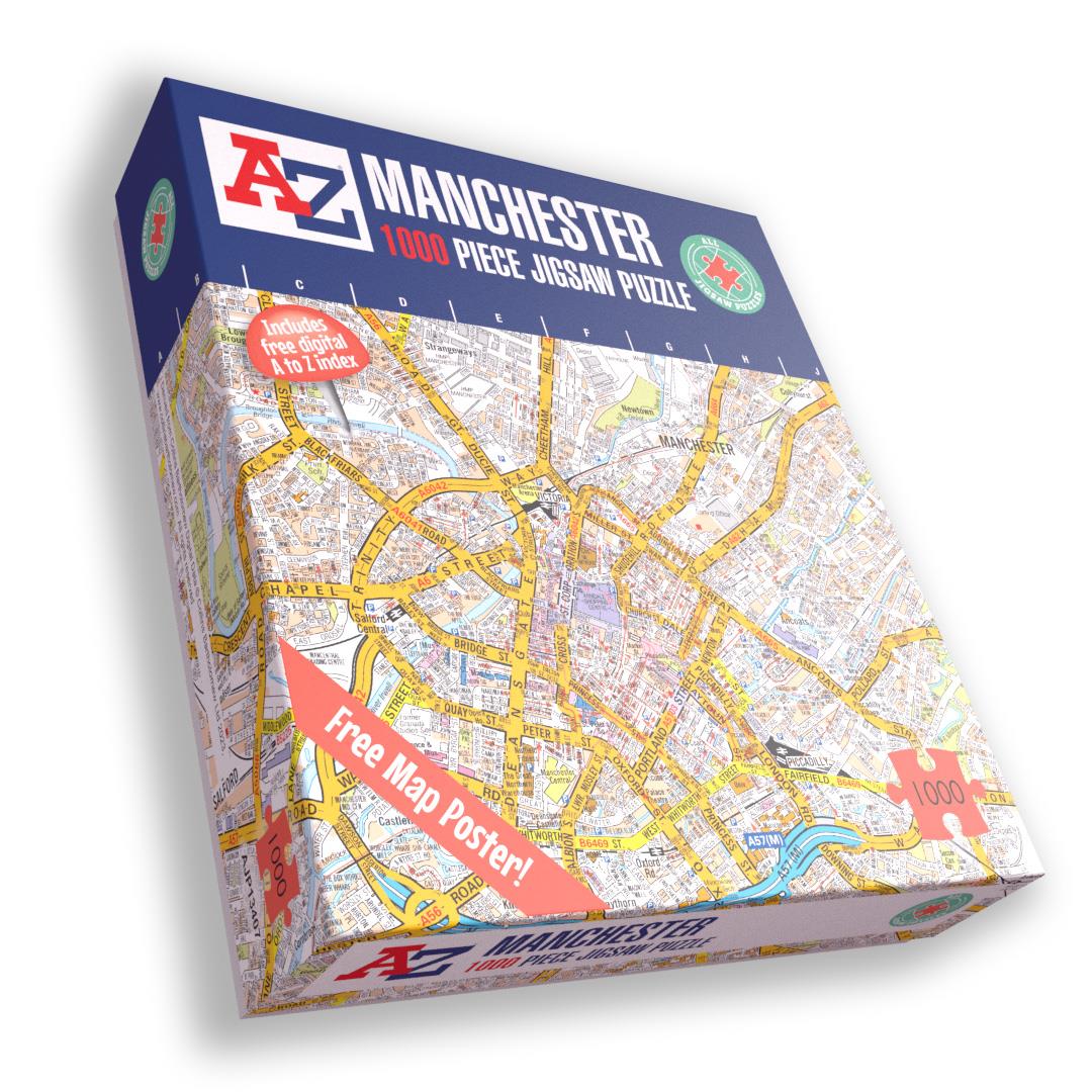 A-Z Map of Manchester 1000 Piece Jigsaw