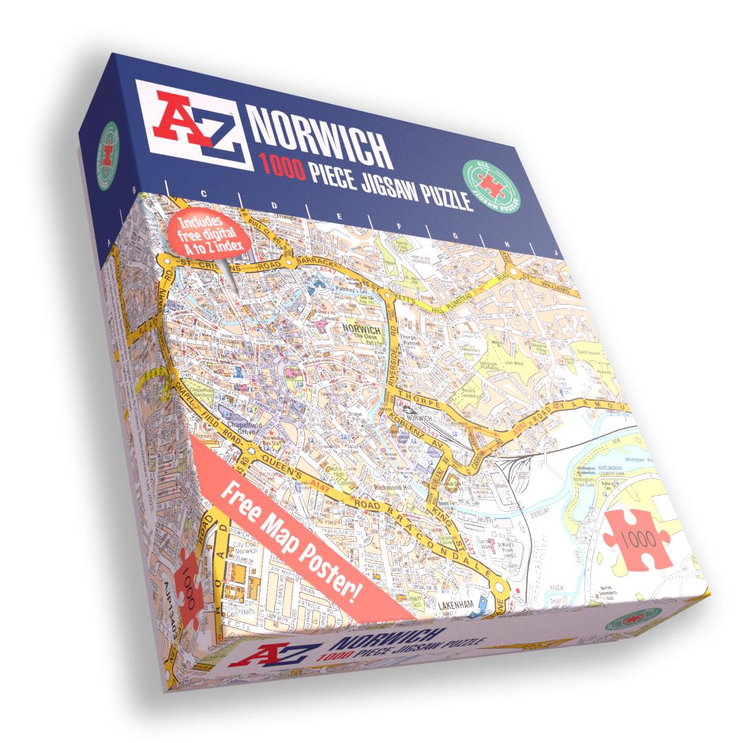 A-Z Map of Norwich 1000 Piece Jigsaw