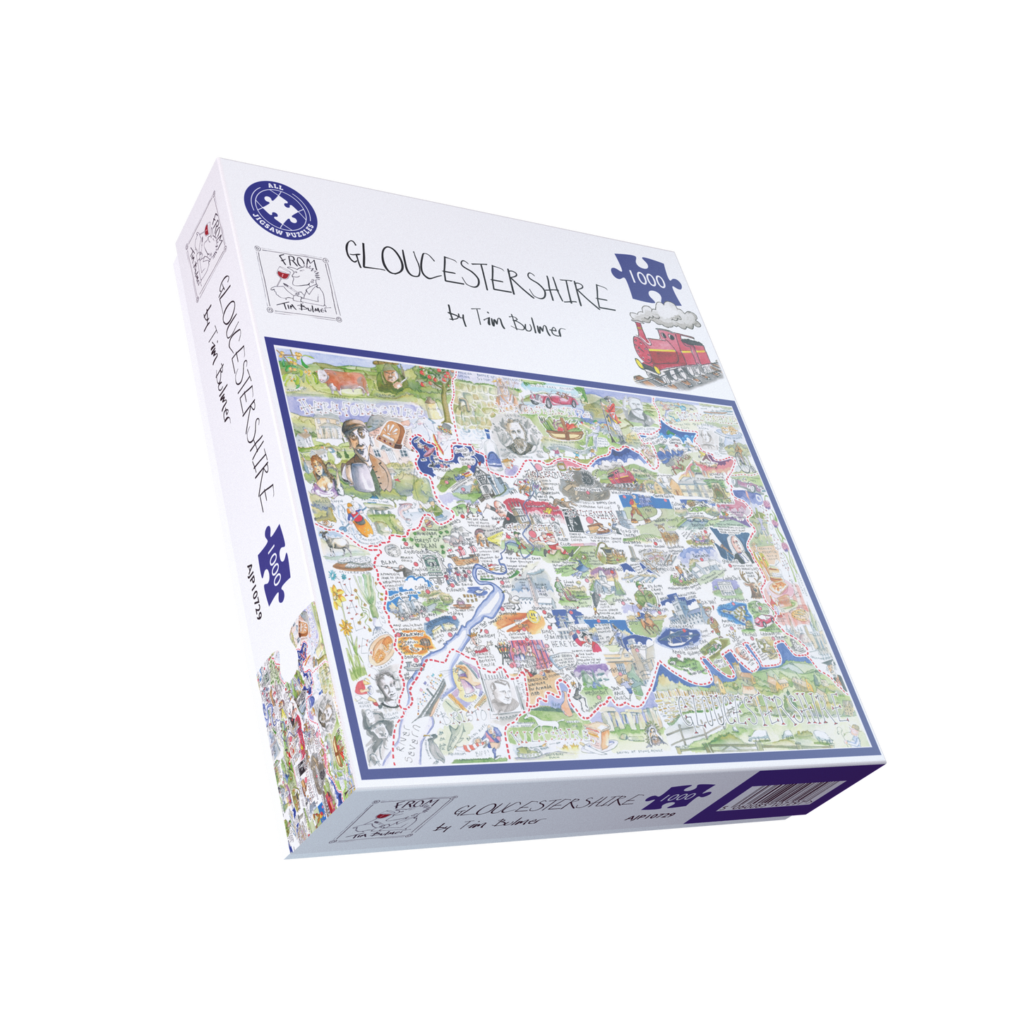 Map of Gloucestershire - Tim Bulmer 1000 Piece Jigsaw Puzzle