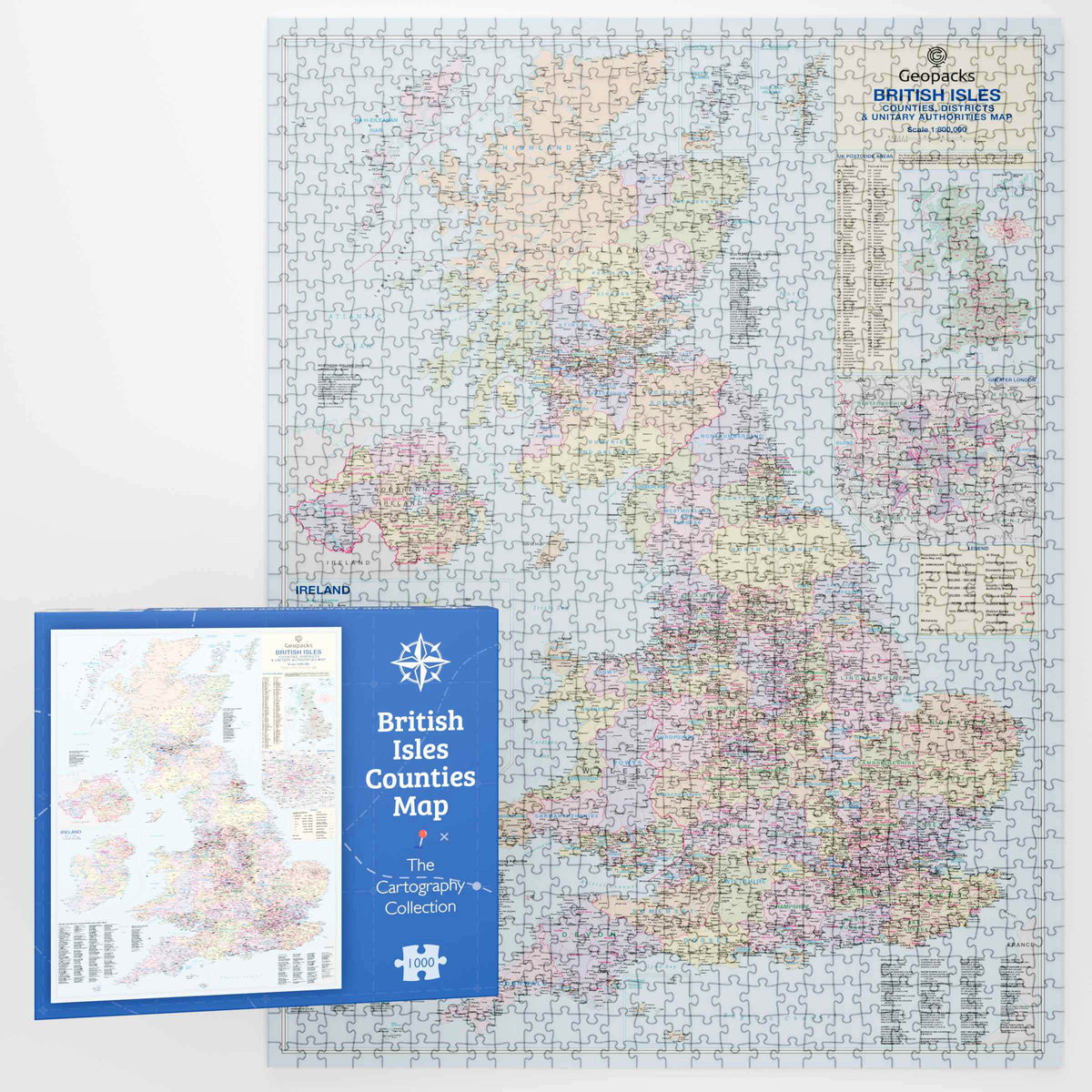 British Isles County Map 1000 Piece Jigsaw Puzzle