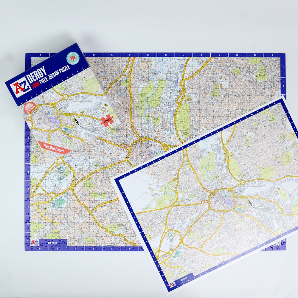 A-Z Map of Derby 1000 Piece Jigsaw