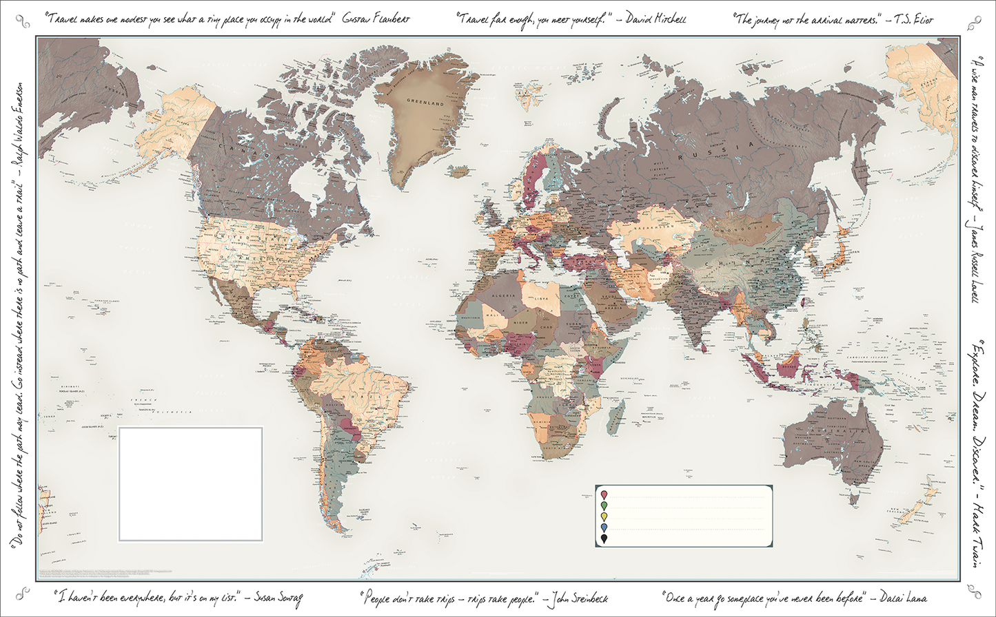 World Traveller Wall Map