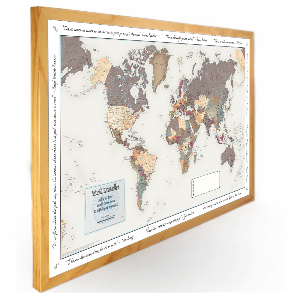 Personalised World Traveller Map