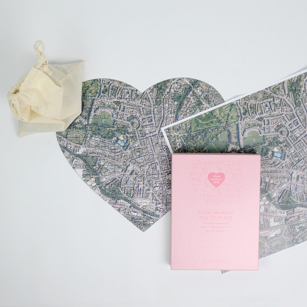Hometown Heart Shaped UK Map Jigsaw Puzzle