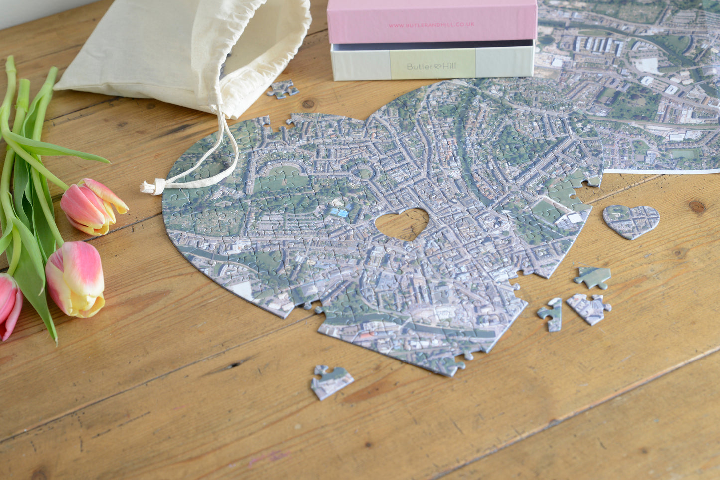Hometown Heart Shaped UK Map Jigsaw Puzzle