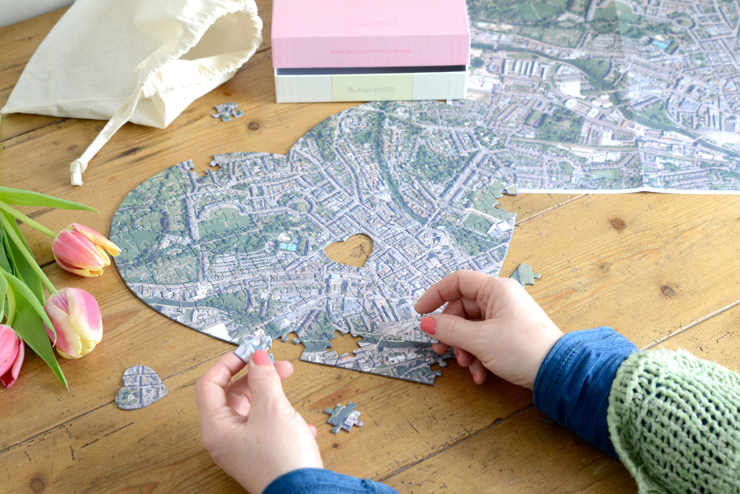 Hometown Heart Shaped UK Map Jigsaw Puzzle