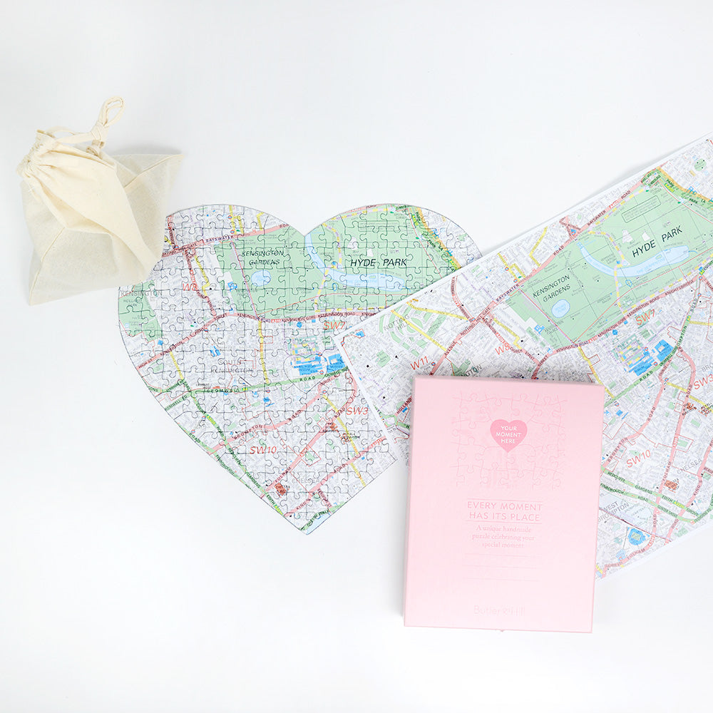 Hometown Heart Shaped UK Map Jigsaw Puzzle