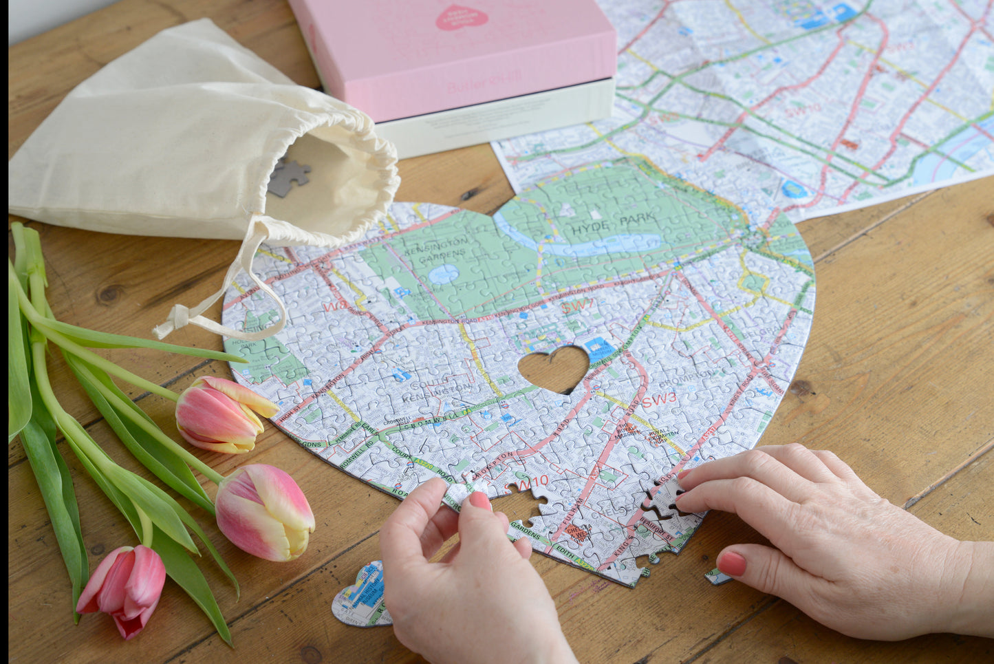 Hometown Heart Shaped UK Map Jigsaw Puzzle
