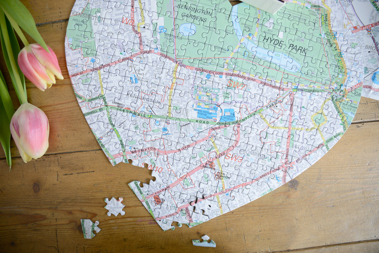 Hometown Heart Shaped UK Map Jigsaw Puzzle