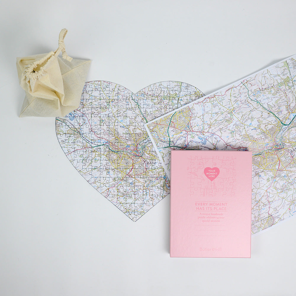 Hometown Heart Shaped UK Map Jigsaw Puzzle