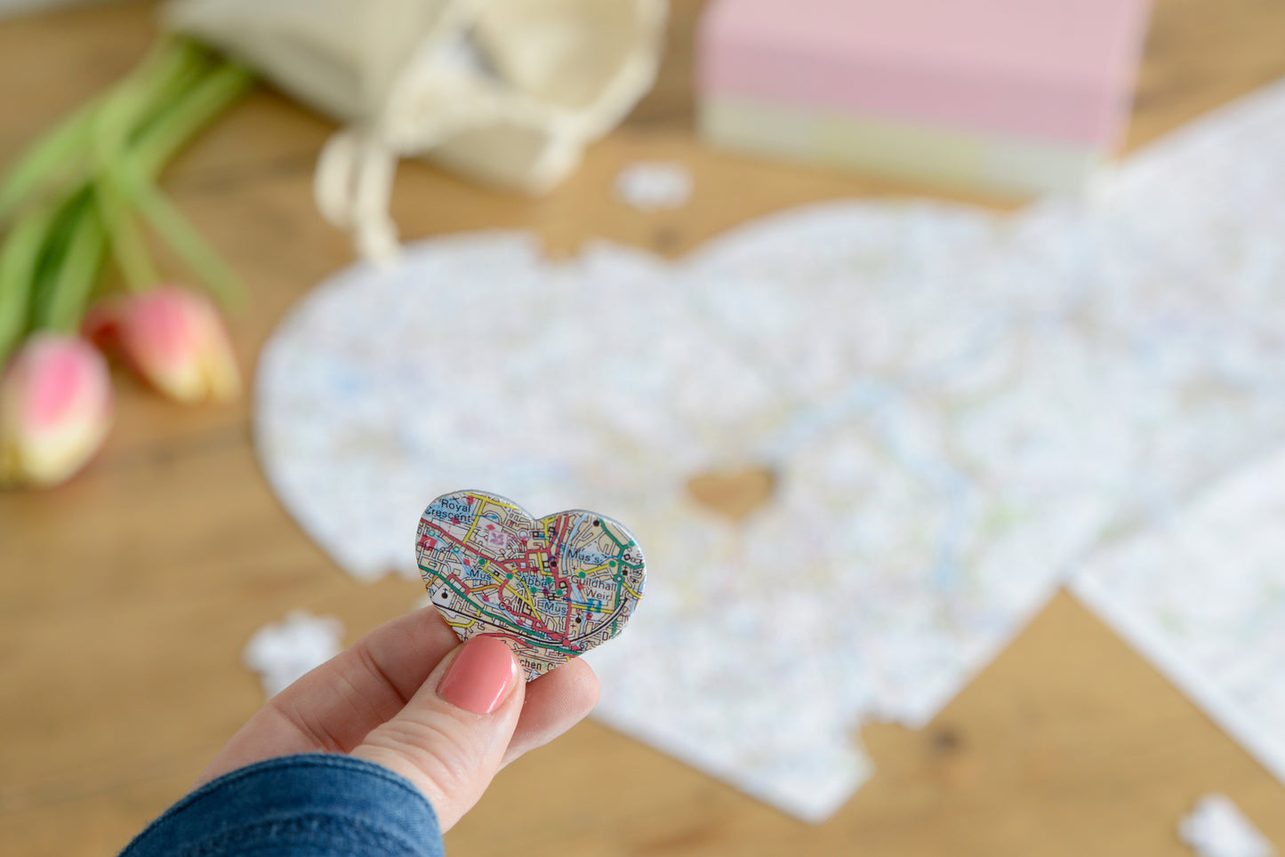 Hometown Heart Shaped UK Map Jigsaw Puzzle