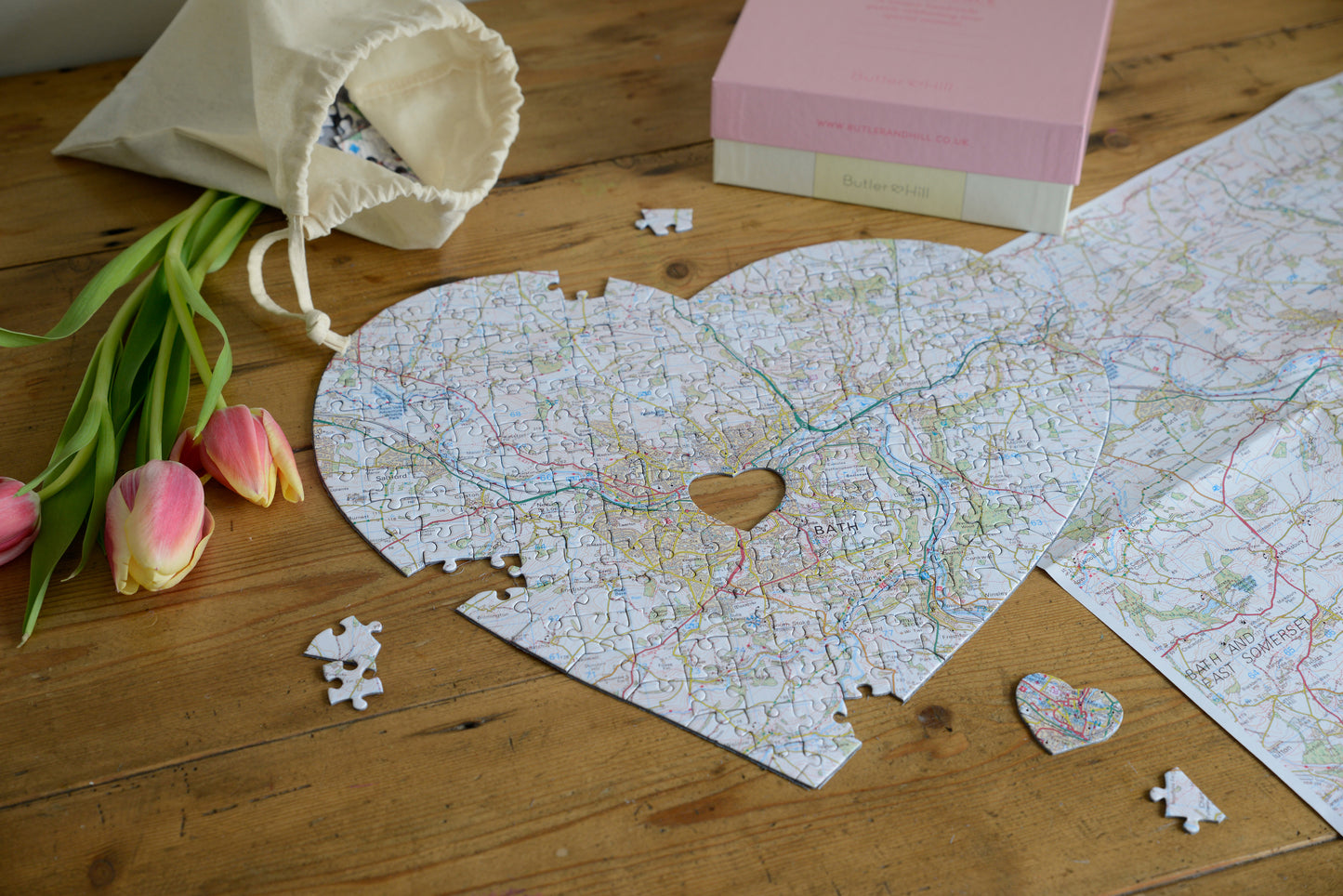 Hometown Heart Shaped UK Map Jigsaw Puzzle
