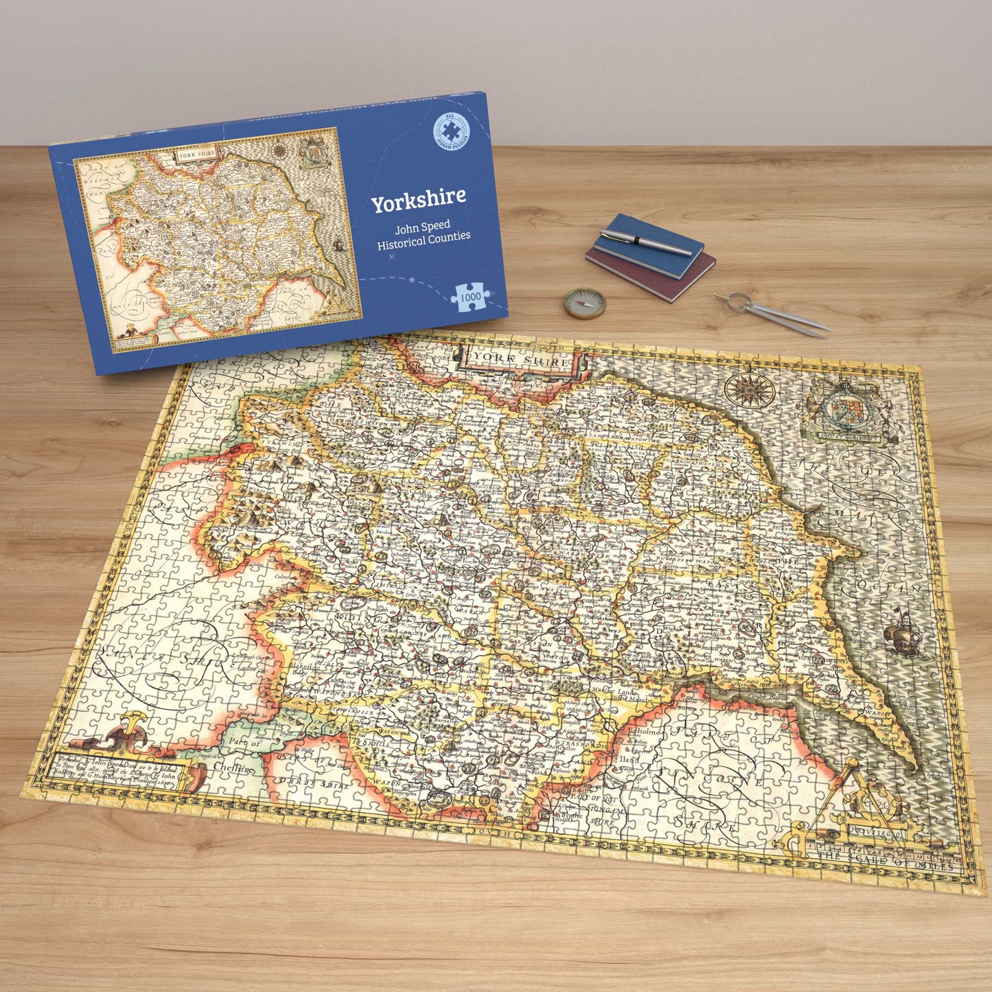 Yorkshire Historical Map 1000 Piece Jigsaw Puzzle (1610)