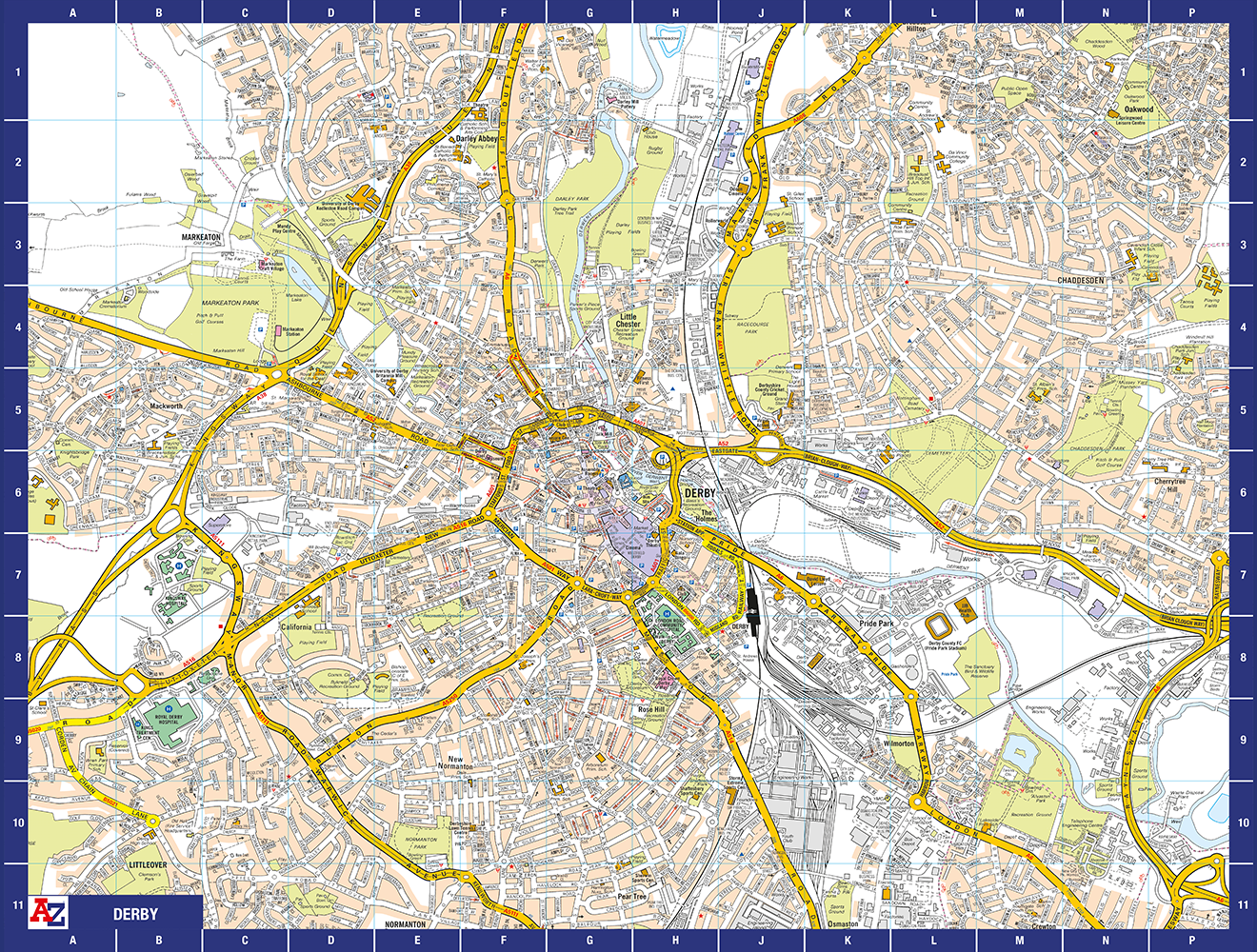 A-Z Map of Derby 1000 Piece Jigsaw