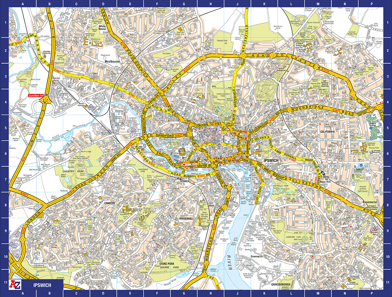 A-Z Map of Ipswich 1000 Piece Jigsaw