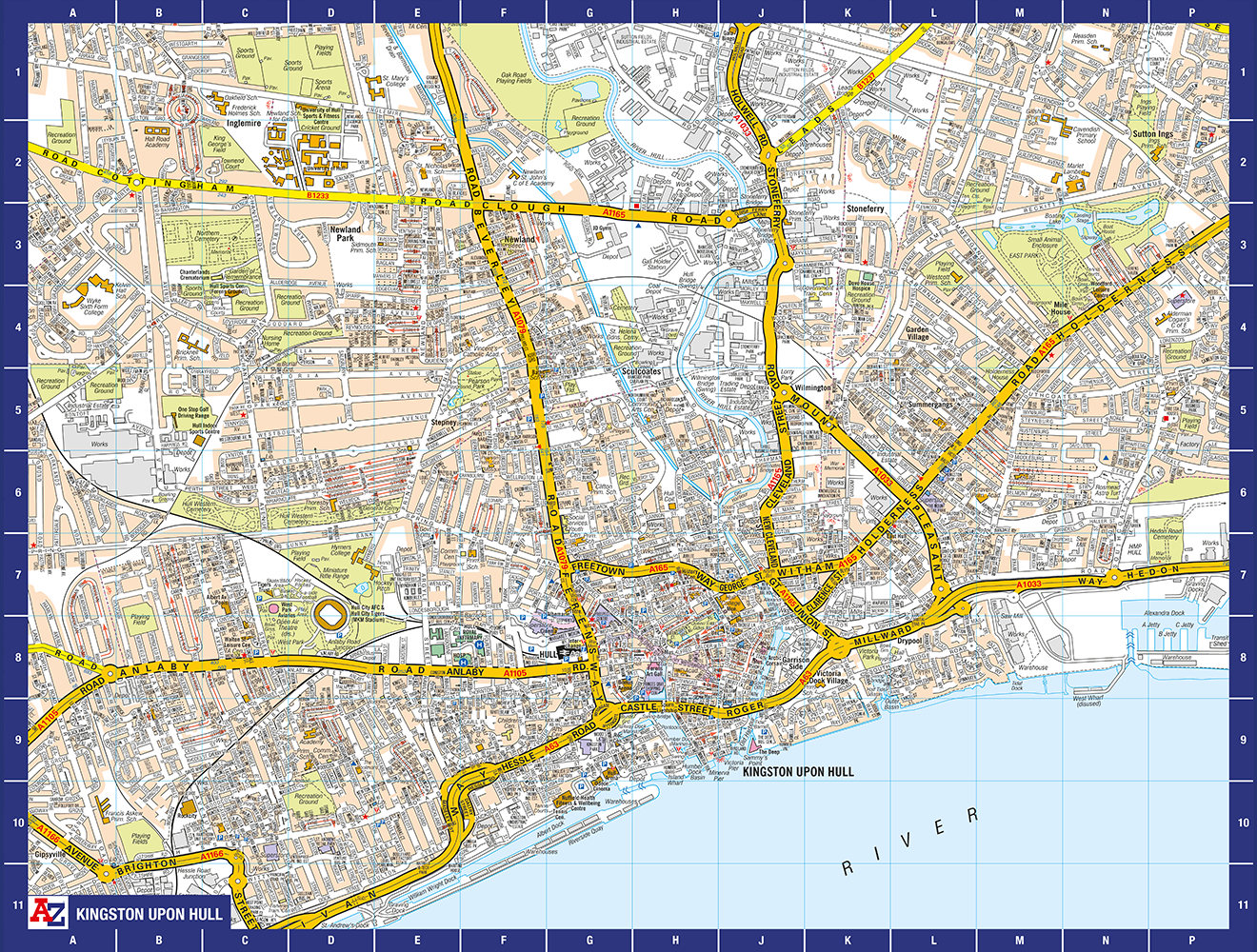 A-Z Map of Kingston Upon Hull 1000 Piece Jigsaw