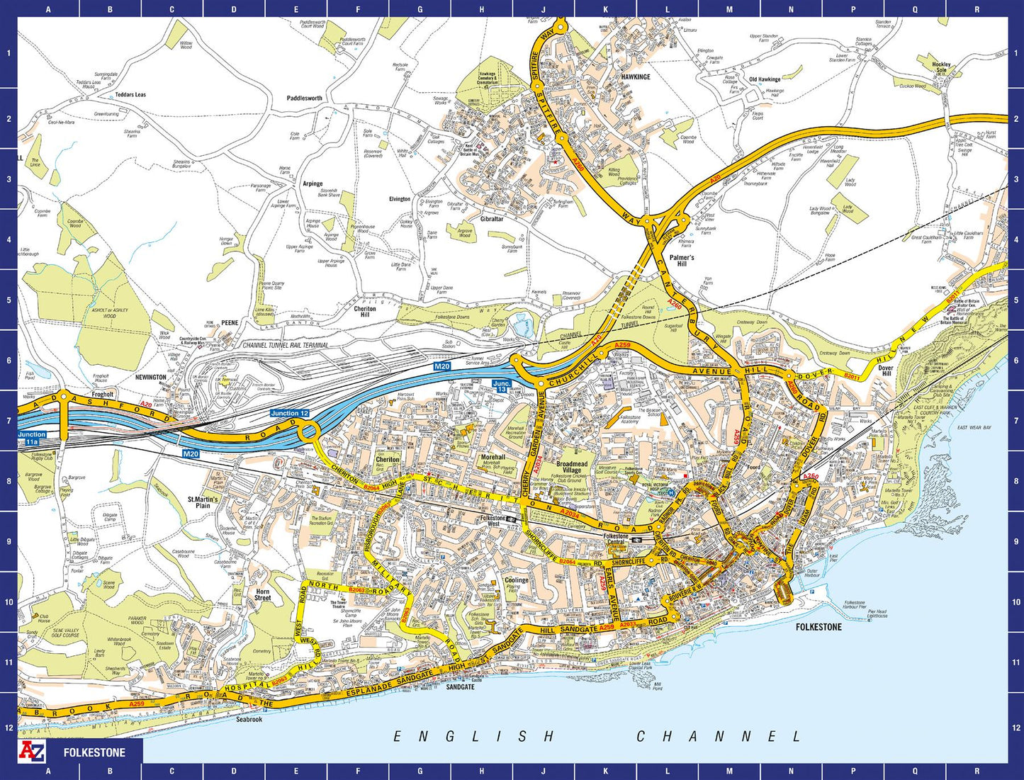 A-Z Map of Folkestone 1000 Piece Jigsaw