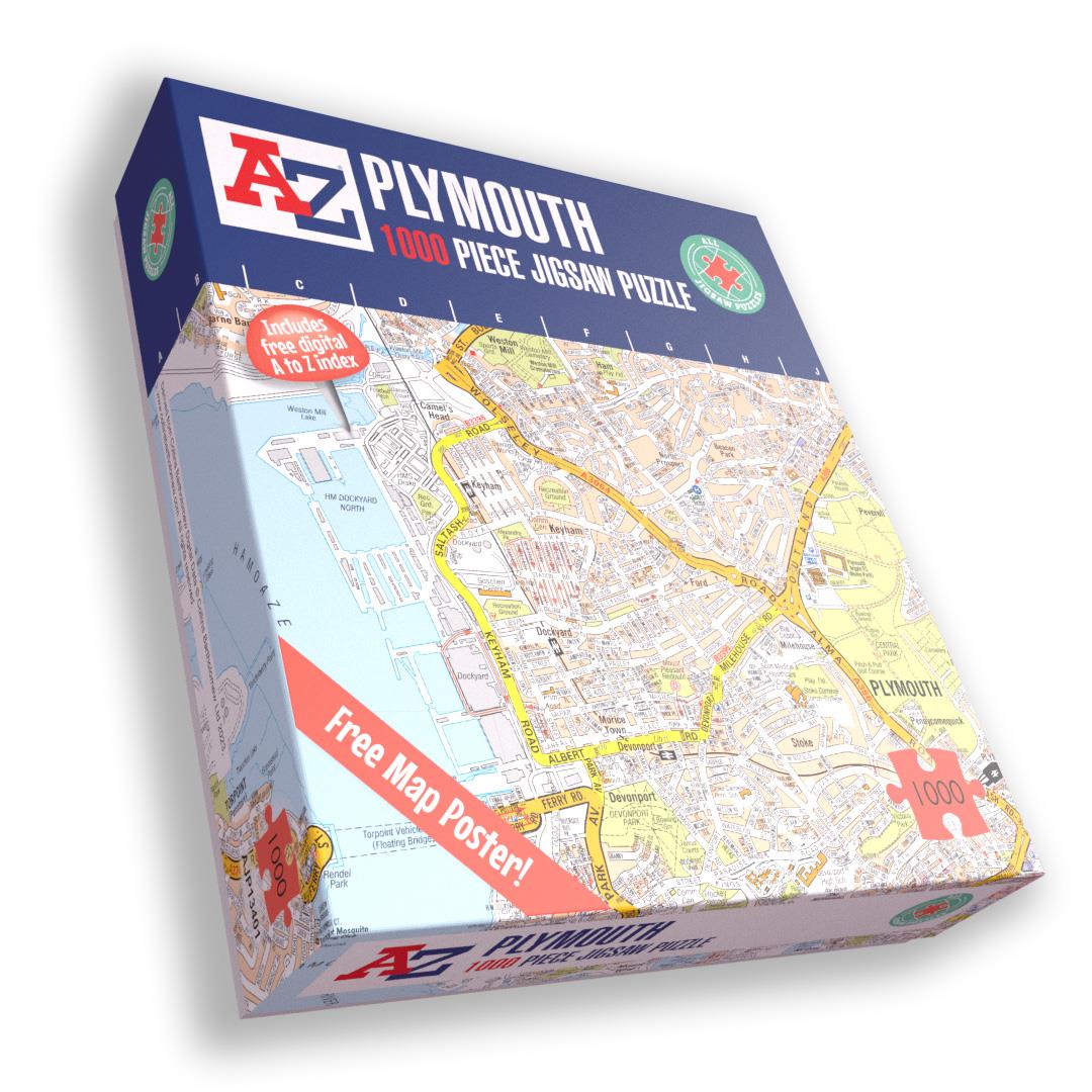 A-Z Map of Plymouth 1000 Piece Jigsaw