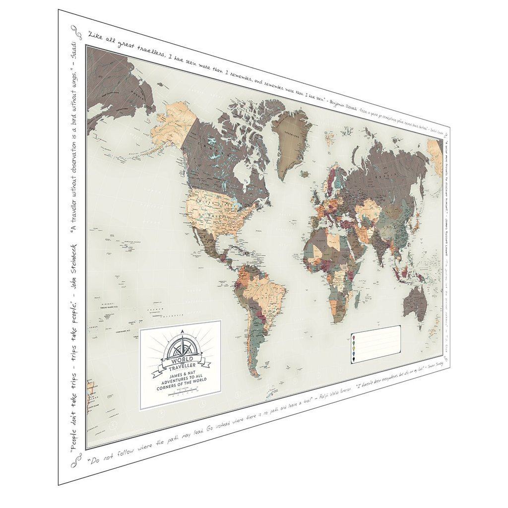 World Traveller Wall Map