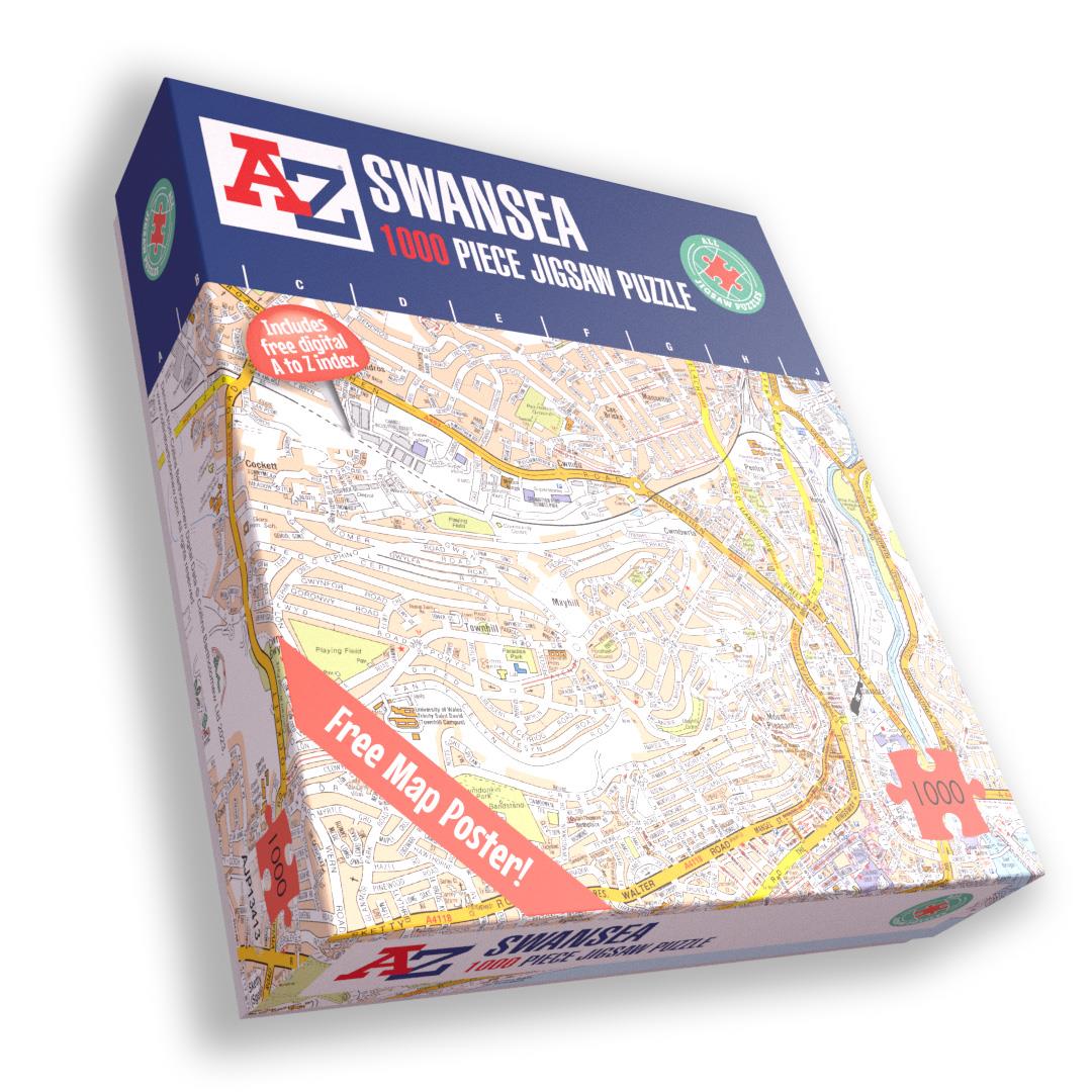 A-Z Map of Swansea 1000 Piece Jigsaw