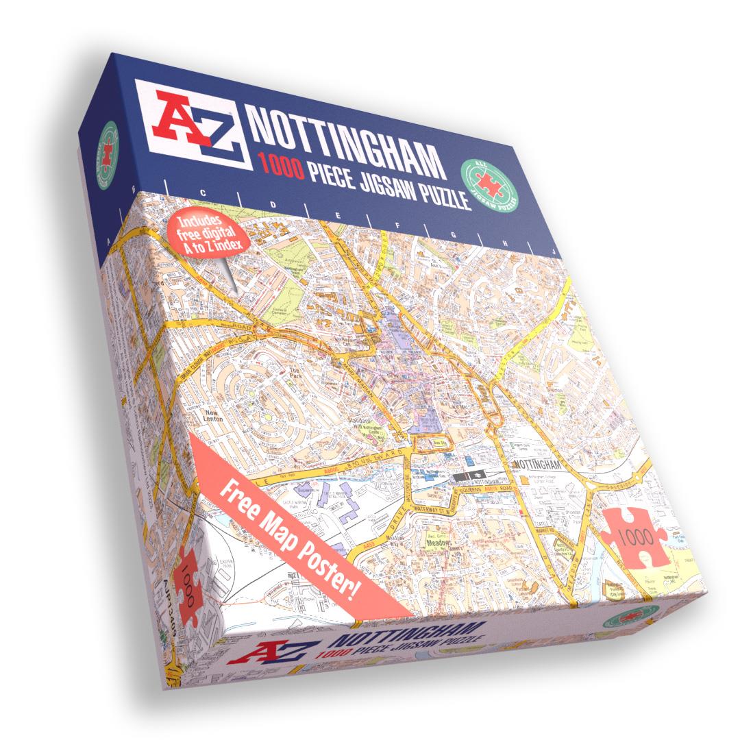 A-Z Map of Nottingham 1000 Piece Jigsaw