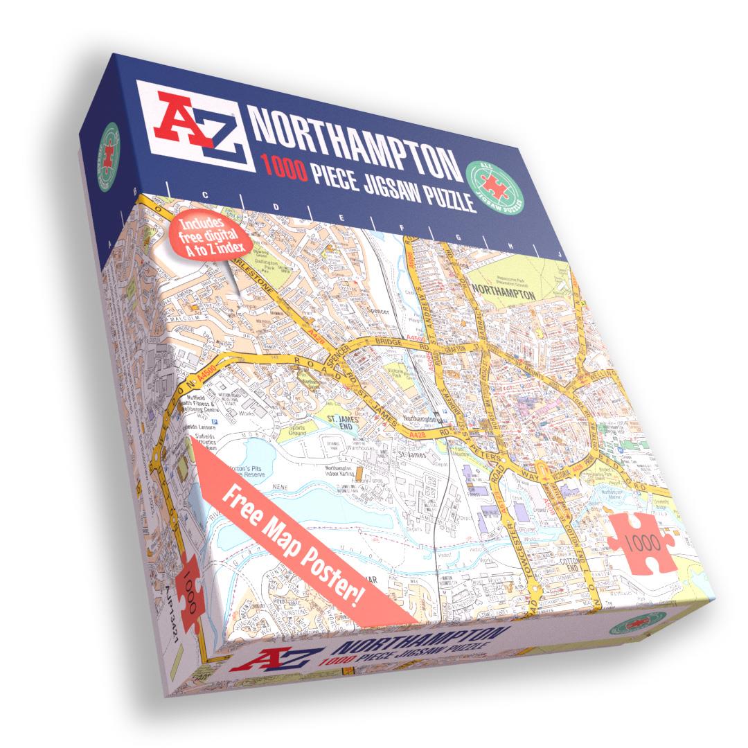 A-Z Map of Northampton 1000 Piece Jigsaw