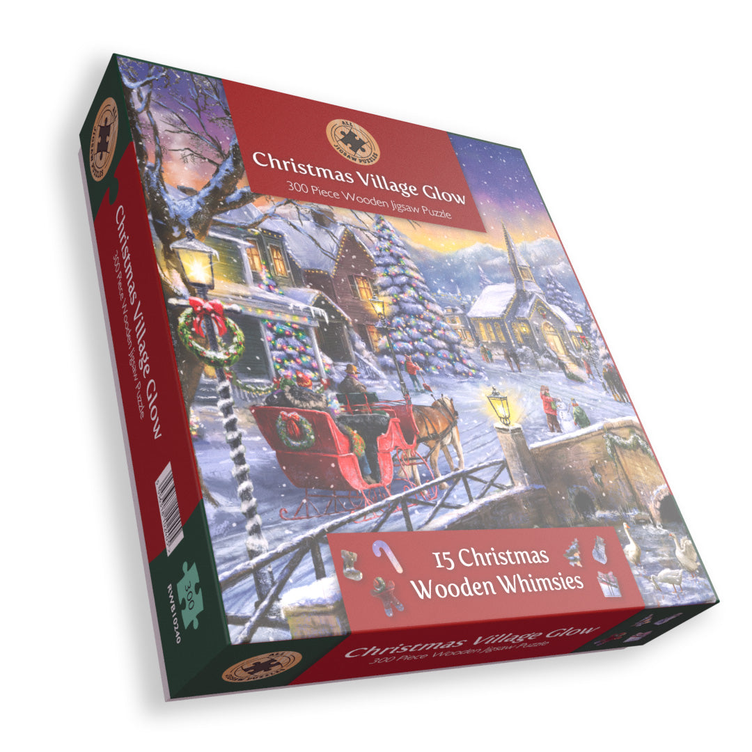 Christmas Village Glow - 300 Piece Wooden Jigsaw Puzzle