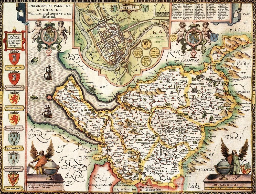 Cheshire Historical Map 1000 Piece Jigsaw Puzzle (1610) - All Jigsaw Puzzles UK
- 1