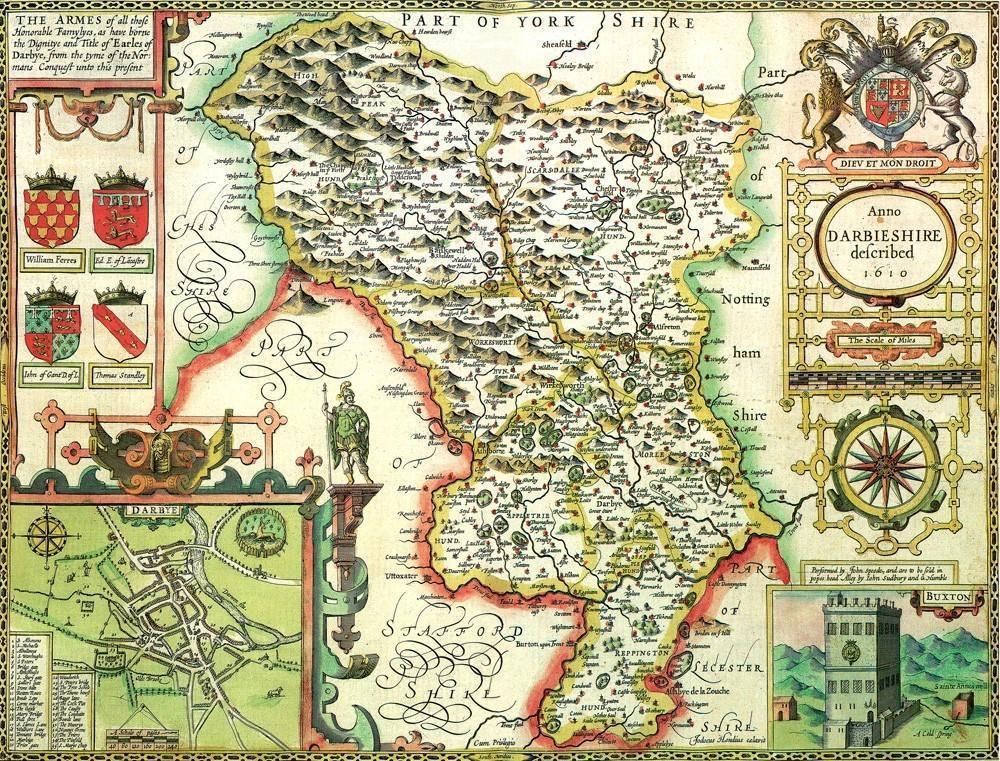 Derbyshire Historical Map 1000 Piece Jigsaw Puzzle (1610) - All Jigsaw Puzzles UK
- 1