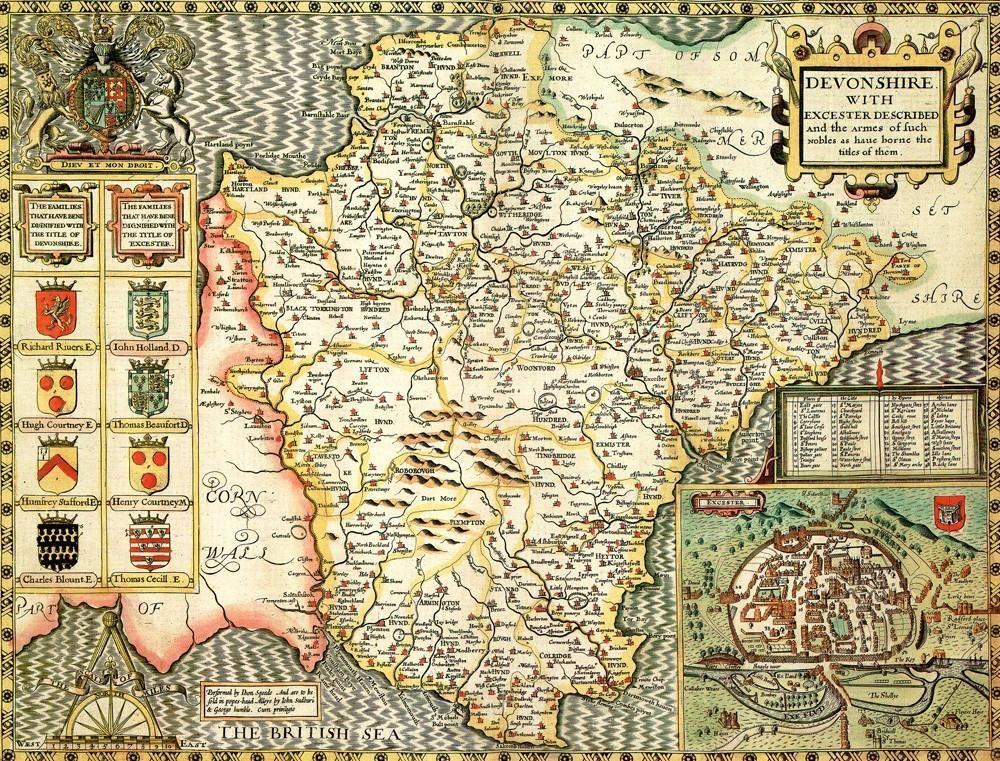 Devon Historical Map 1000 Piece Jigsaw Puzzle (1610) - All Jigsaw Puzzles UK
- 1