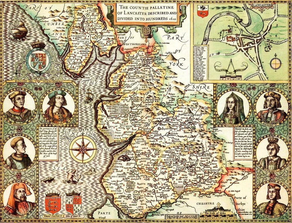 Lancashire Historical Map 1000 Piece Jigsaw Puzzle (1610) - All Jigsaw Puzzles UK
- 1