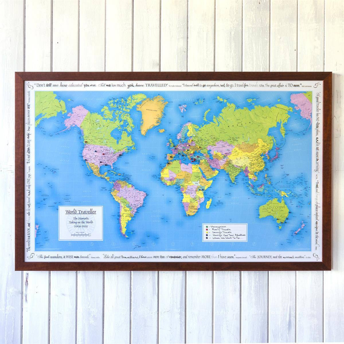 Wall Map - Personalised World Traveller Map