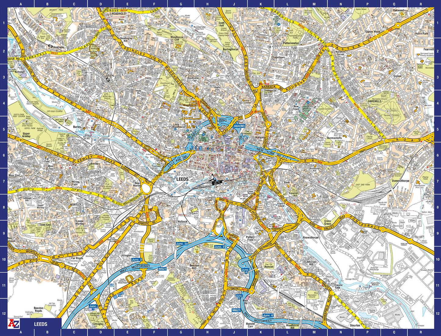 A to Z Map of  Leeds 1000 Piece Jigsaw