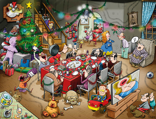 Chaos at Christmas Lunch - No. 11 1000 or 500 Piece Jigsaw Puzzles