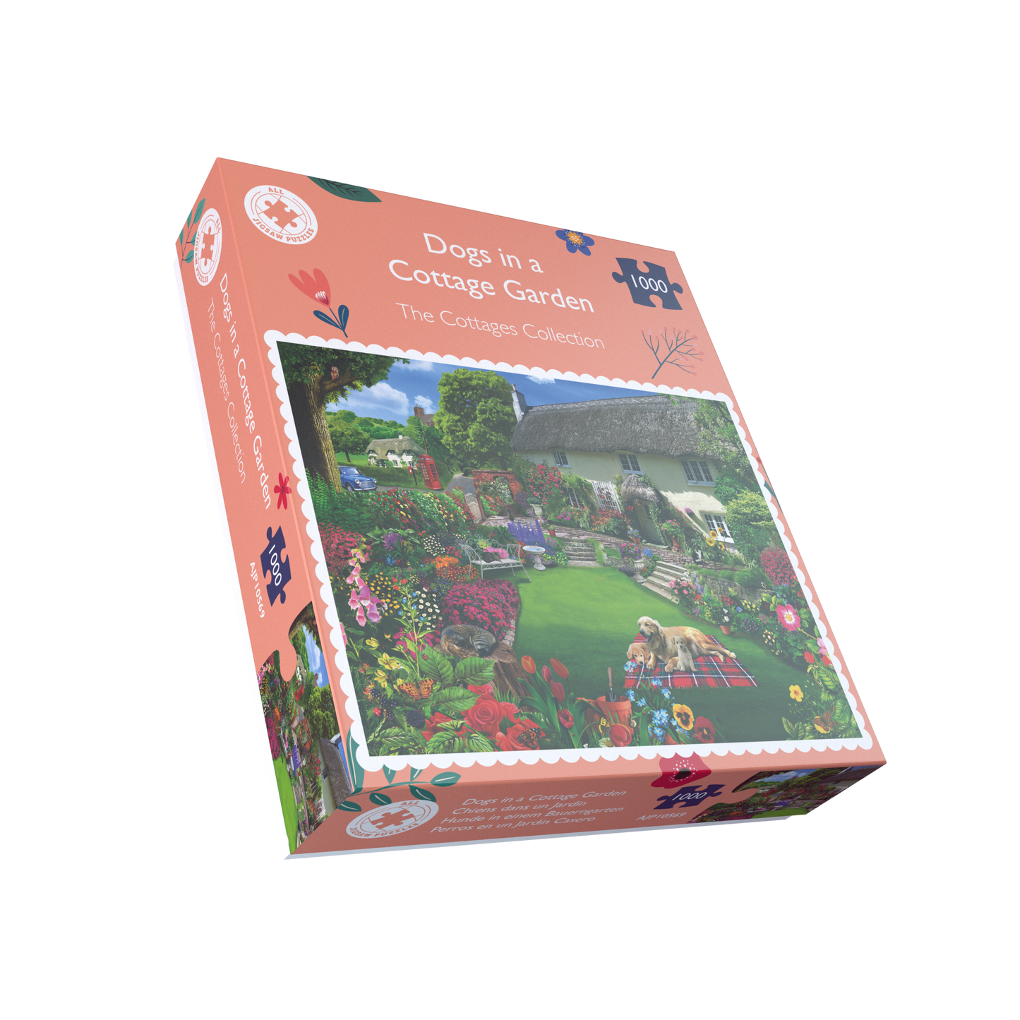 Dogs in a Cottage Garden 1000 or 500 Piece Jigsaw Puzzles