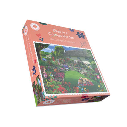 Dogs in a Cottage Garden 1000 or 500 Piece Jigsaw Puzzles