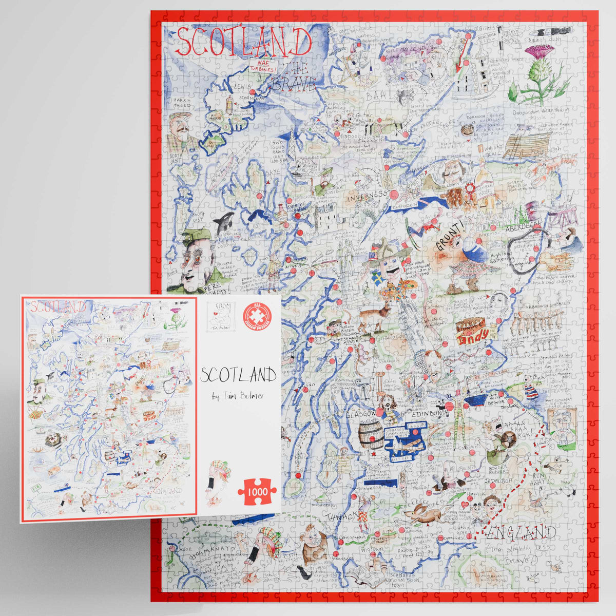 Map of Scotland - Tim Bulmer 1000 Piece Jigsaw Puzzle