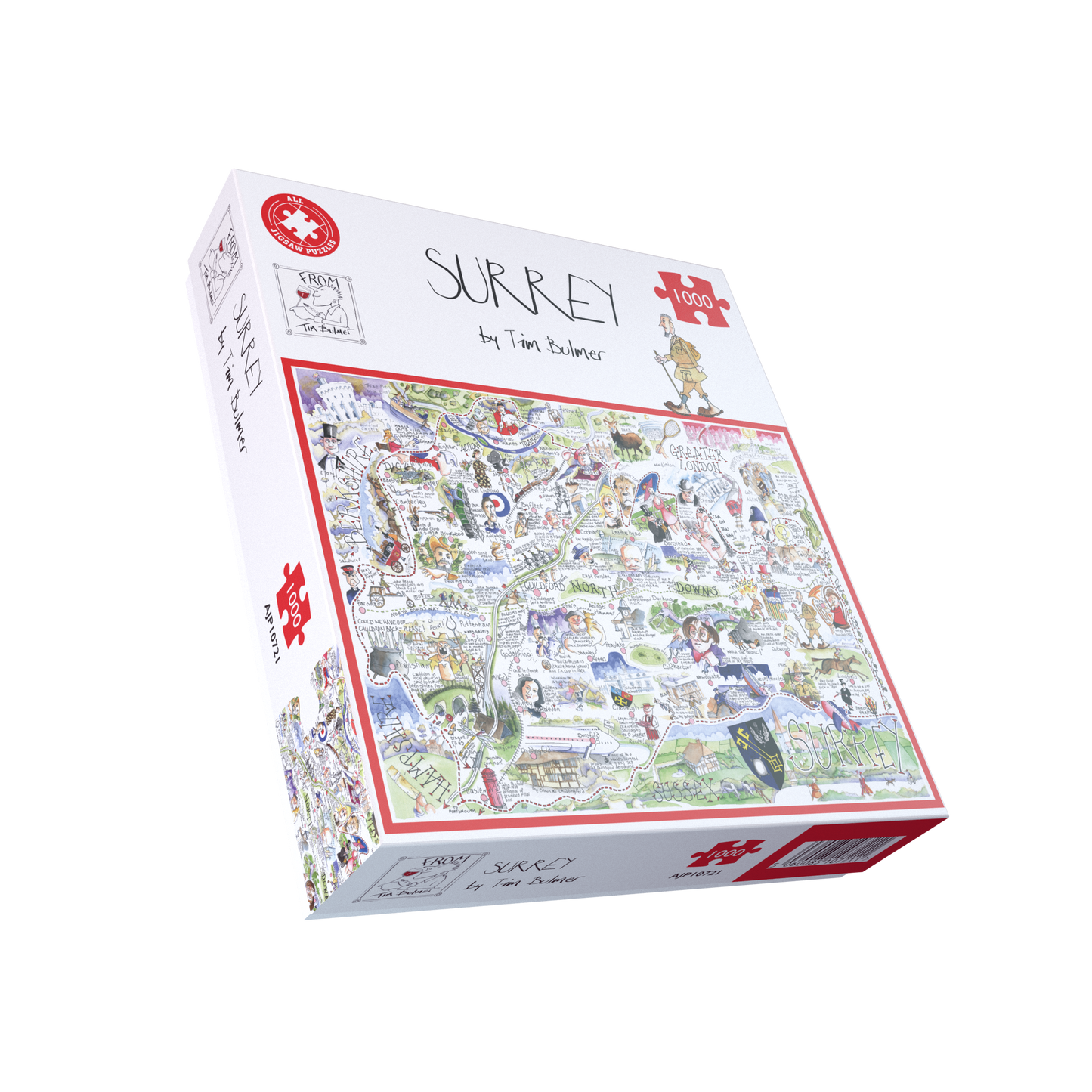 Map of Surrey - Tim Bulmer 1000 Piece Jigsaw Puzzle