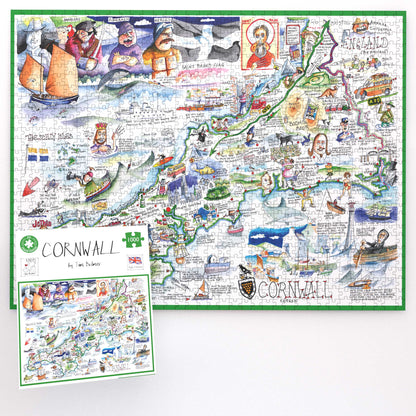 Map of Cornwall - Tim Bulmer 1000 Piece Jigsaw Puzzle