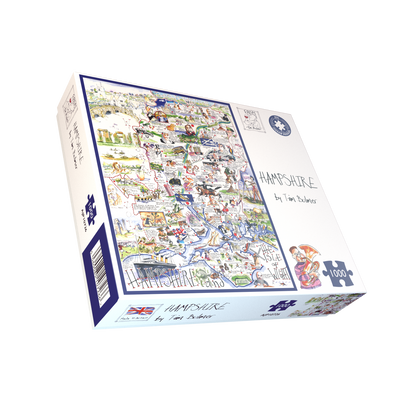 Map of Hampshire - Tim Bulmer 1000 Piece Jigsaw Puzzle