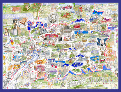 Map of Gloucestershire - Tim Bulmer 1000 Piece Jigsaw Puzzle