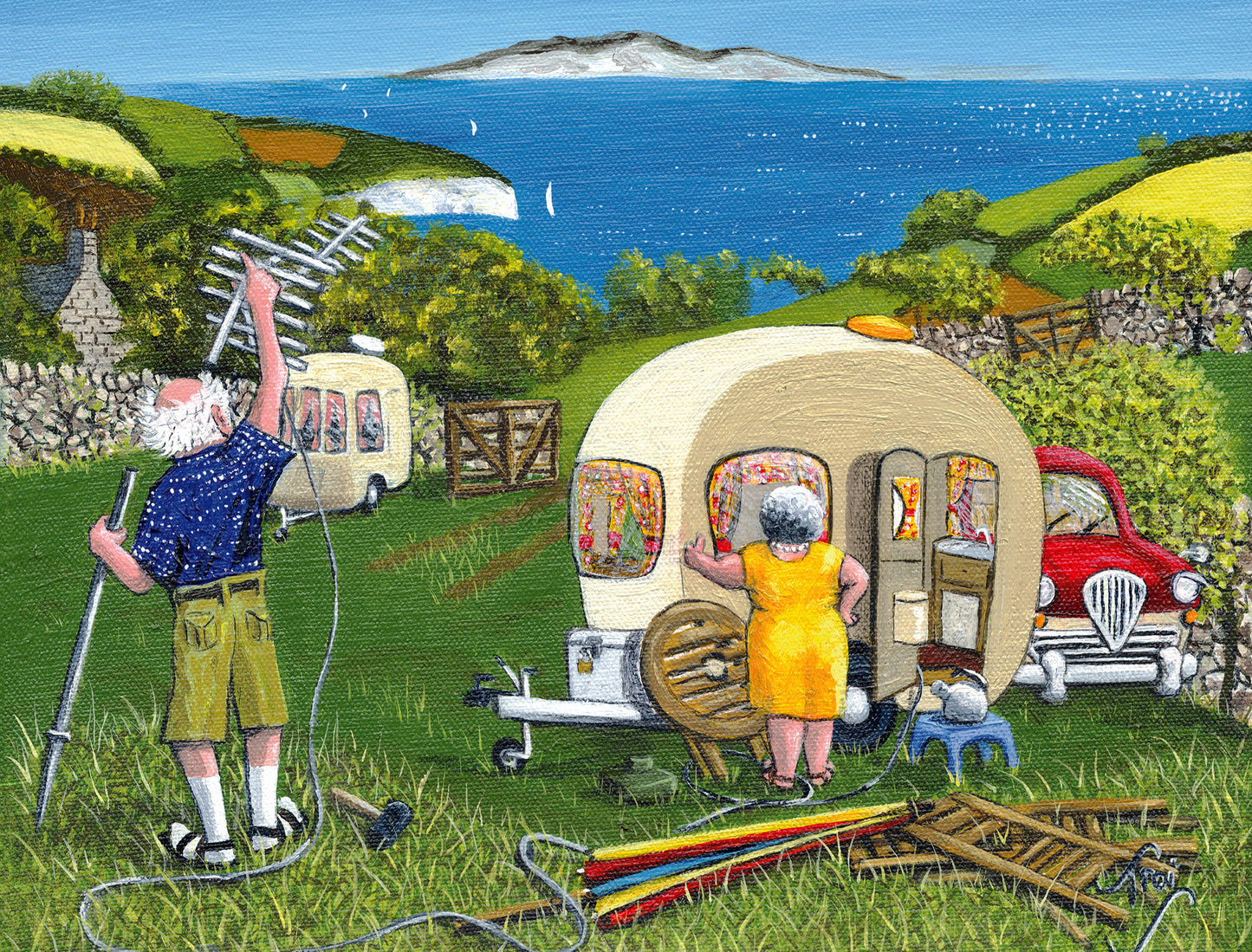 First Things First - The Camping Collection - Trai Hiscock 1000 or 500 Piece Jigsaw Puzzle