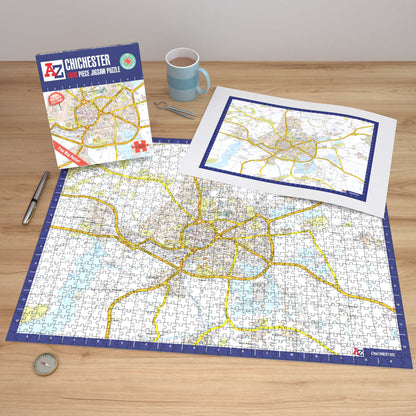 A-Z Map of  Chichester 1000 Piece Jigsaw