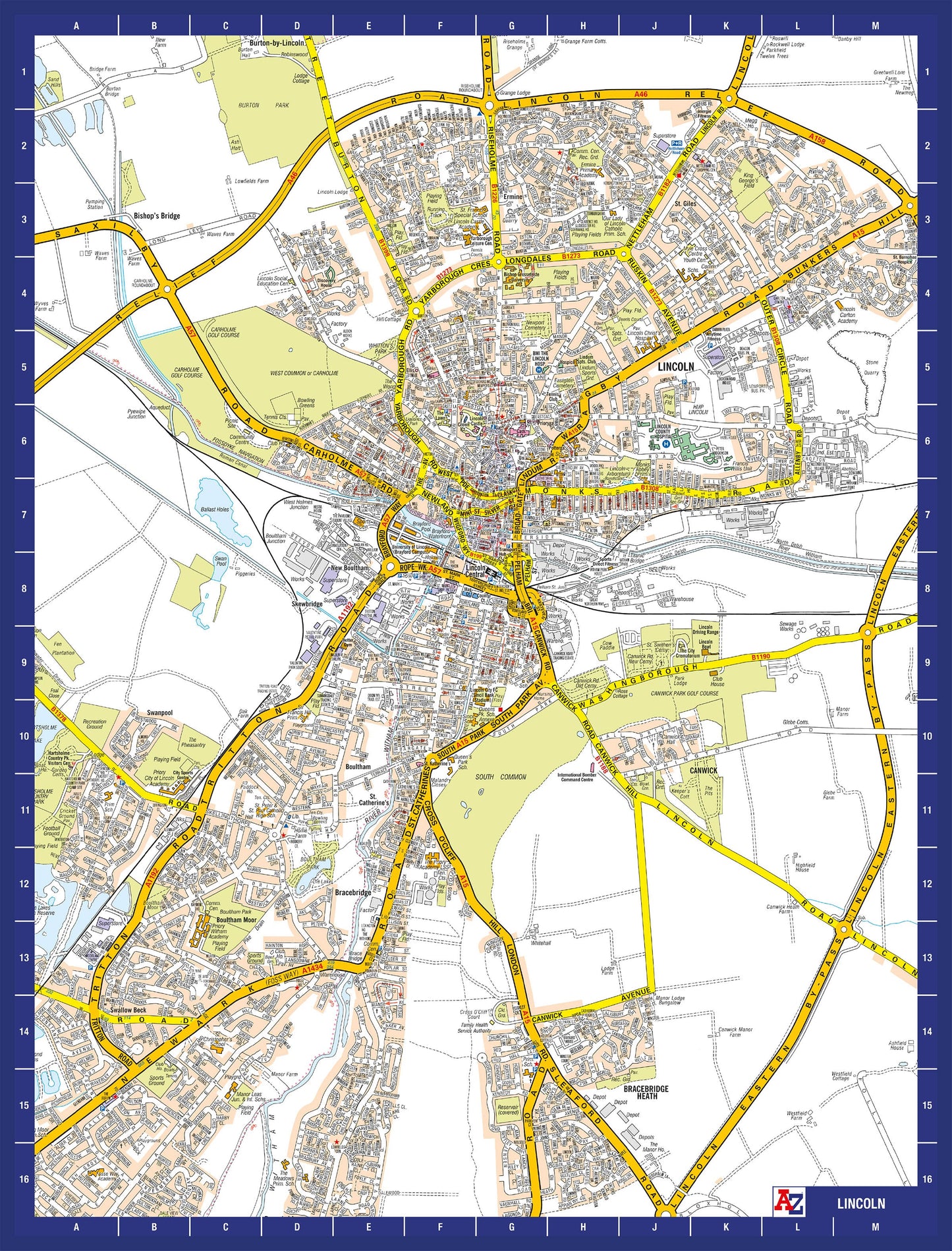 A-Z Map of  Lincoln 1000 Piece Jigsaw
