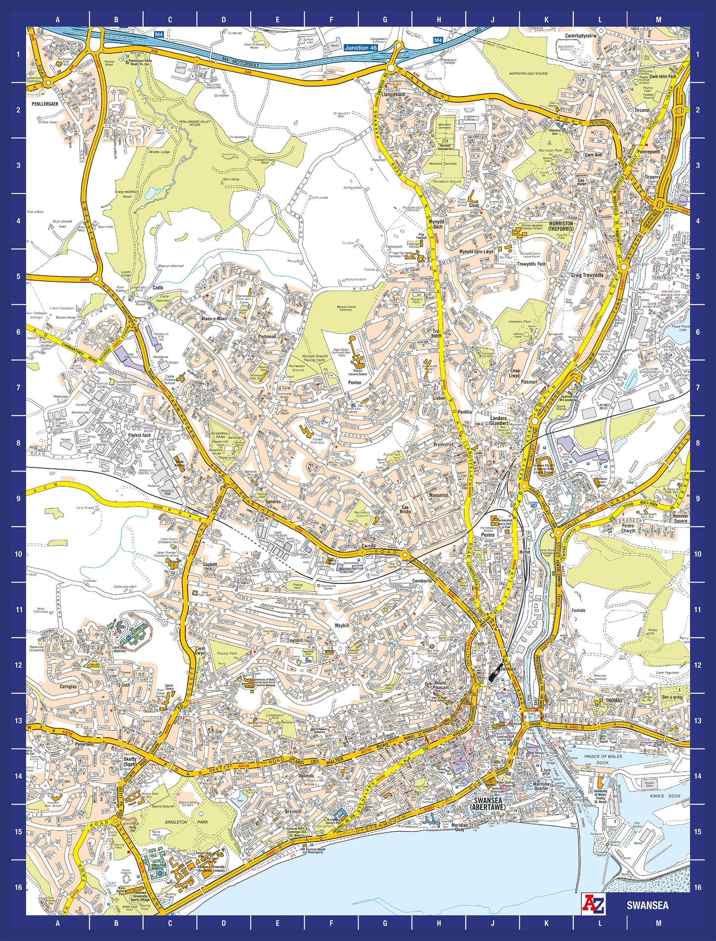 A-Z Map of  Swansea 1000 Piece Jigsaw
