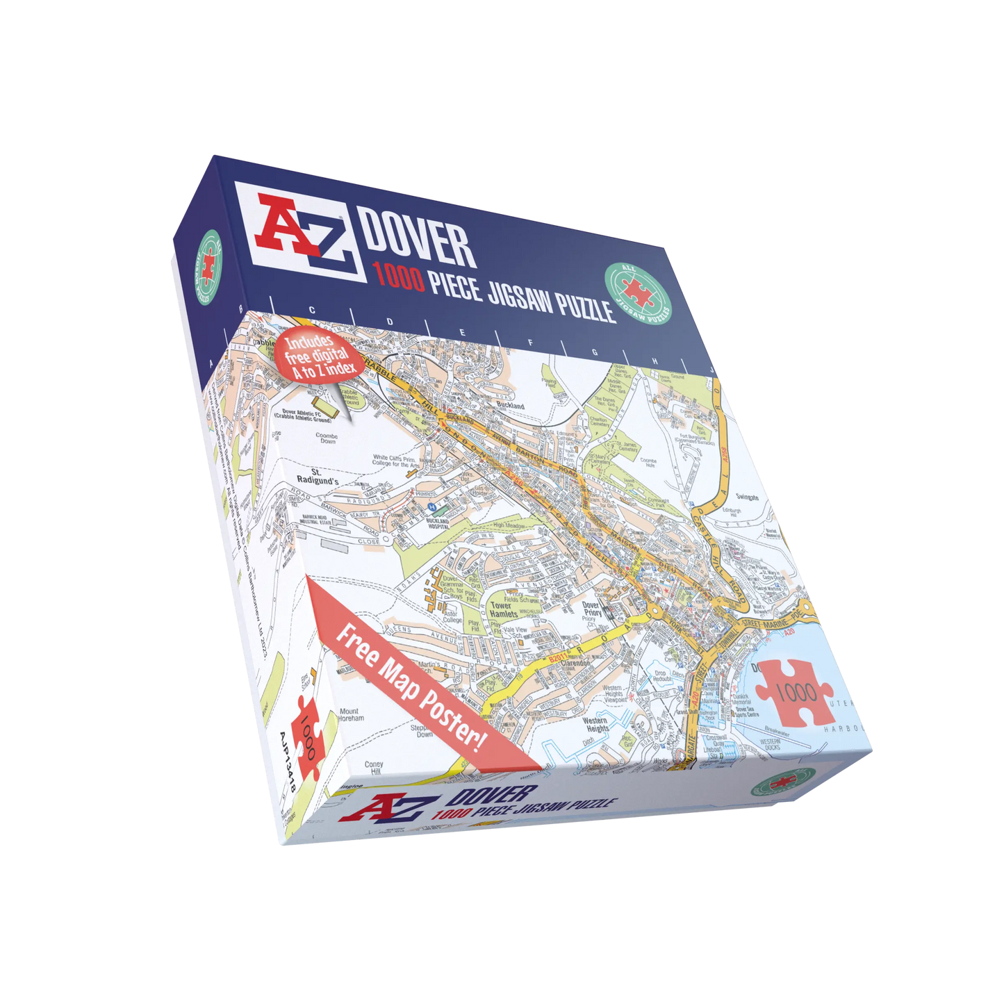 A-Z Map of  Dover 1000 Piece Jigsaw