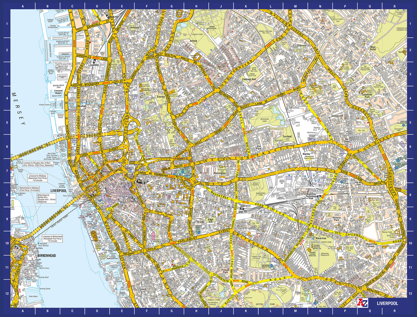 A-Z Map of  Liverpool 1000 Piece Jigsaw