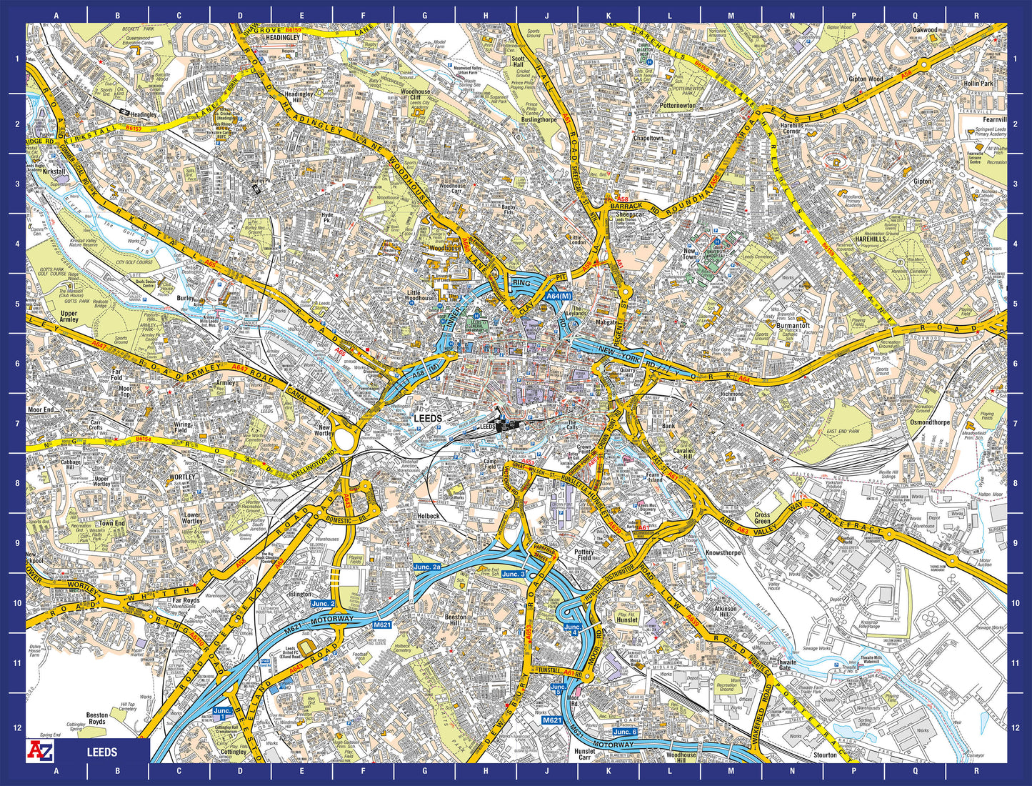 A-Z Map of  Leeds 1000 Piece Jigsaw