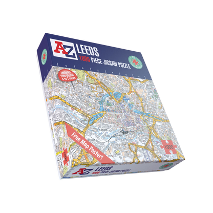 A-Z Map of  Leeds 1000 Piece Jigsaw