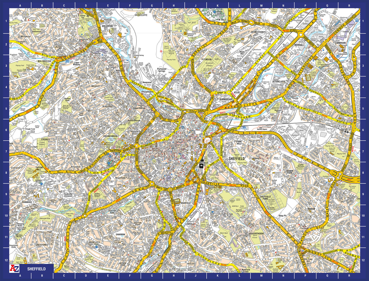A-Z Map of  Sheffield 1000 Piece Jigsaw